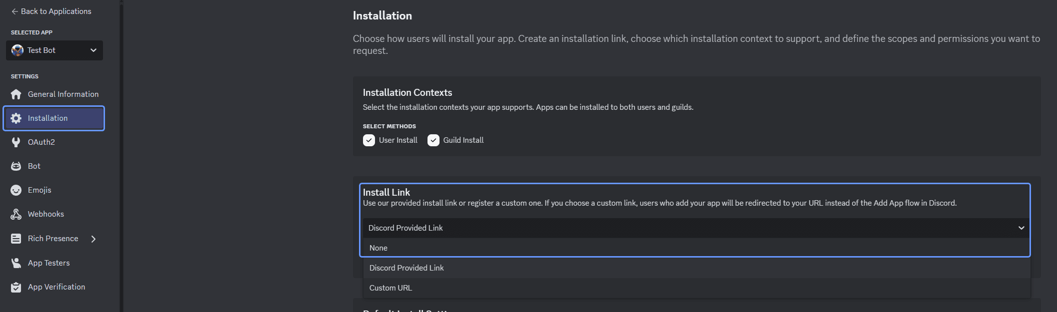 Removing install link from discord